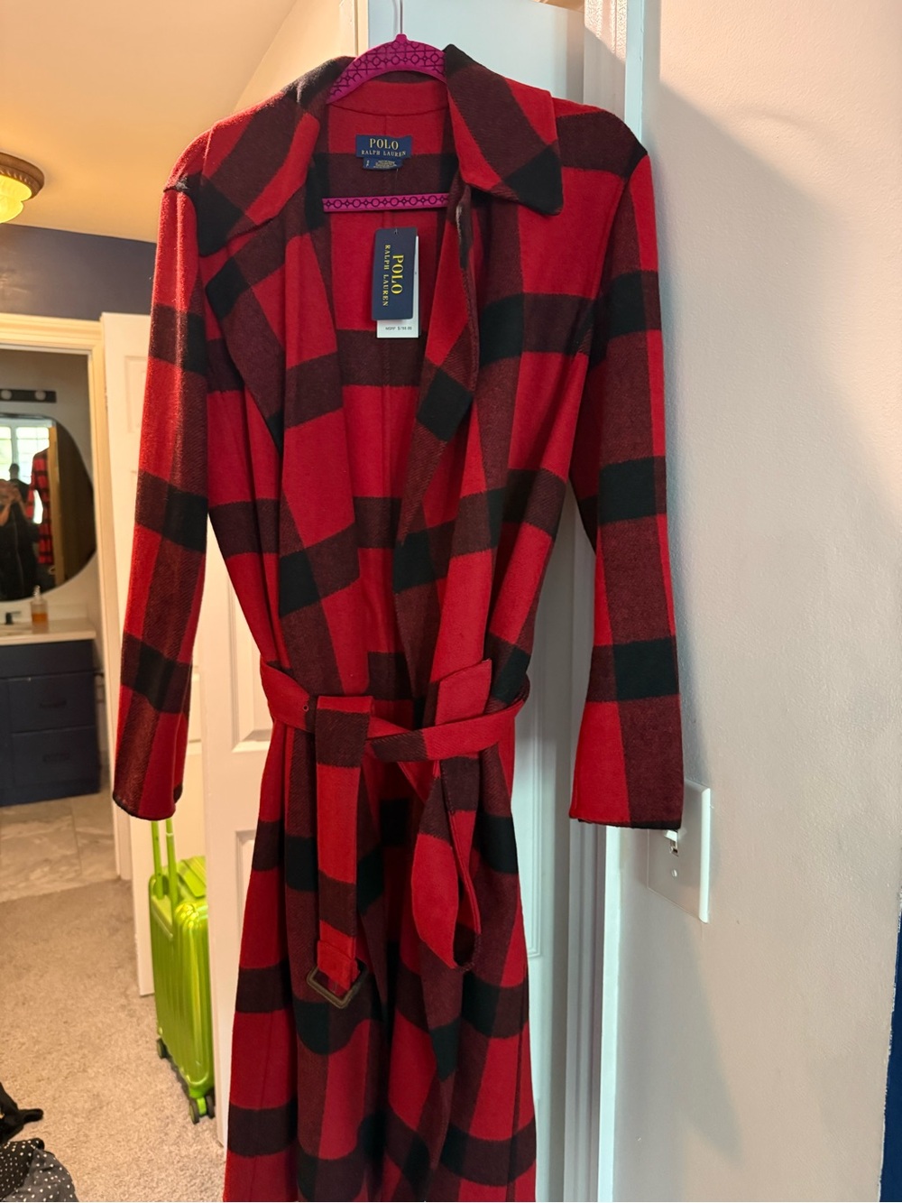 Polo by Ralph Lauren Red and Black Buffalo Plaid Coat